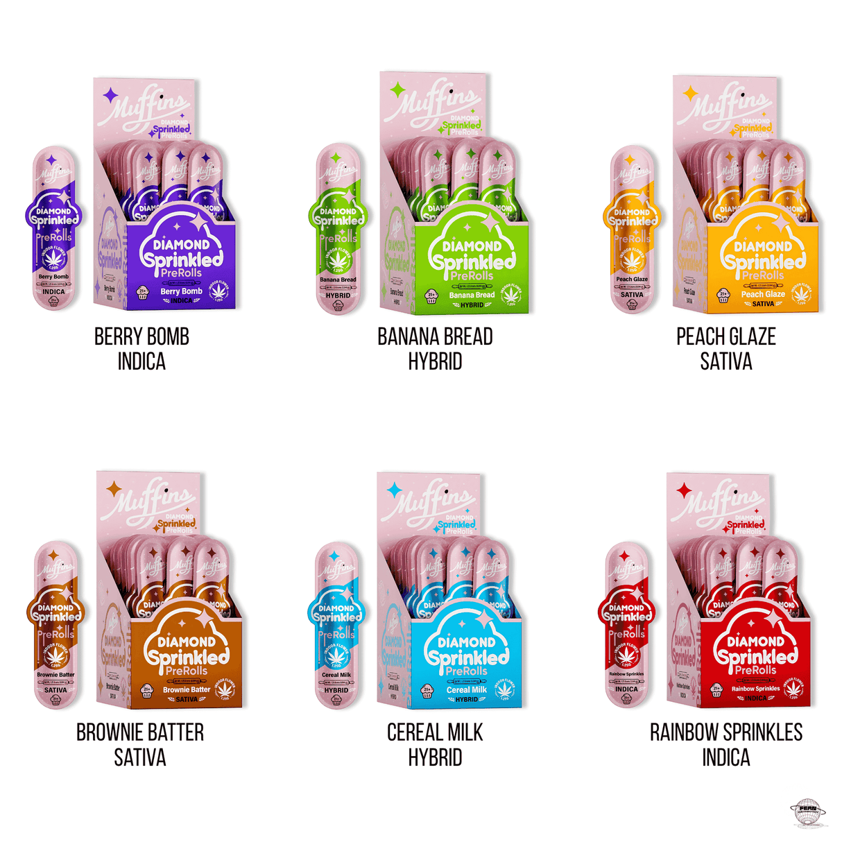 Muffins Diamond Sprinkled THCA Pre-Roll – Single Count | Sold in 50 Count Display