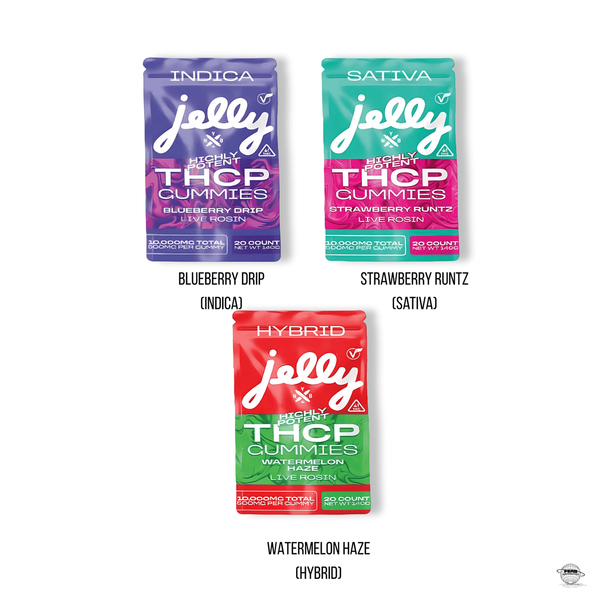 Jelly 10,000mg THCP Live Rosin Gummies – 500mg Per Gummy (20-Count Bag)