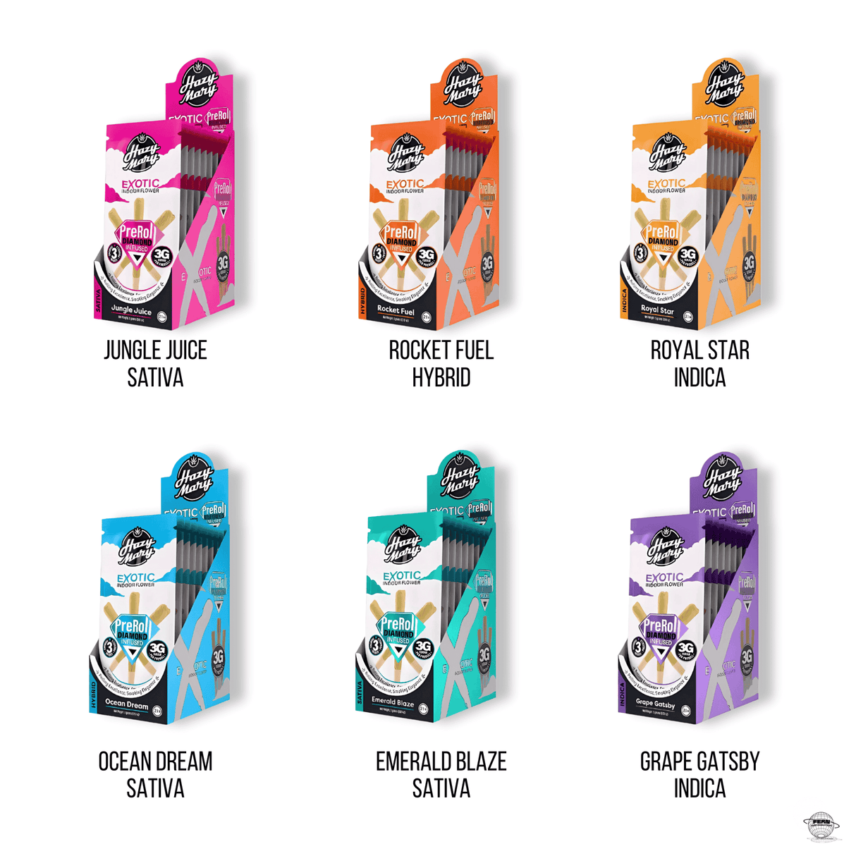 Hazy Mary Premium THCA Diamond 1G Pre-Roll – 3 Pack | Sold in 10 Count Display