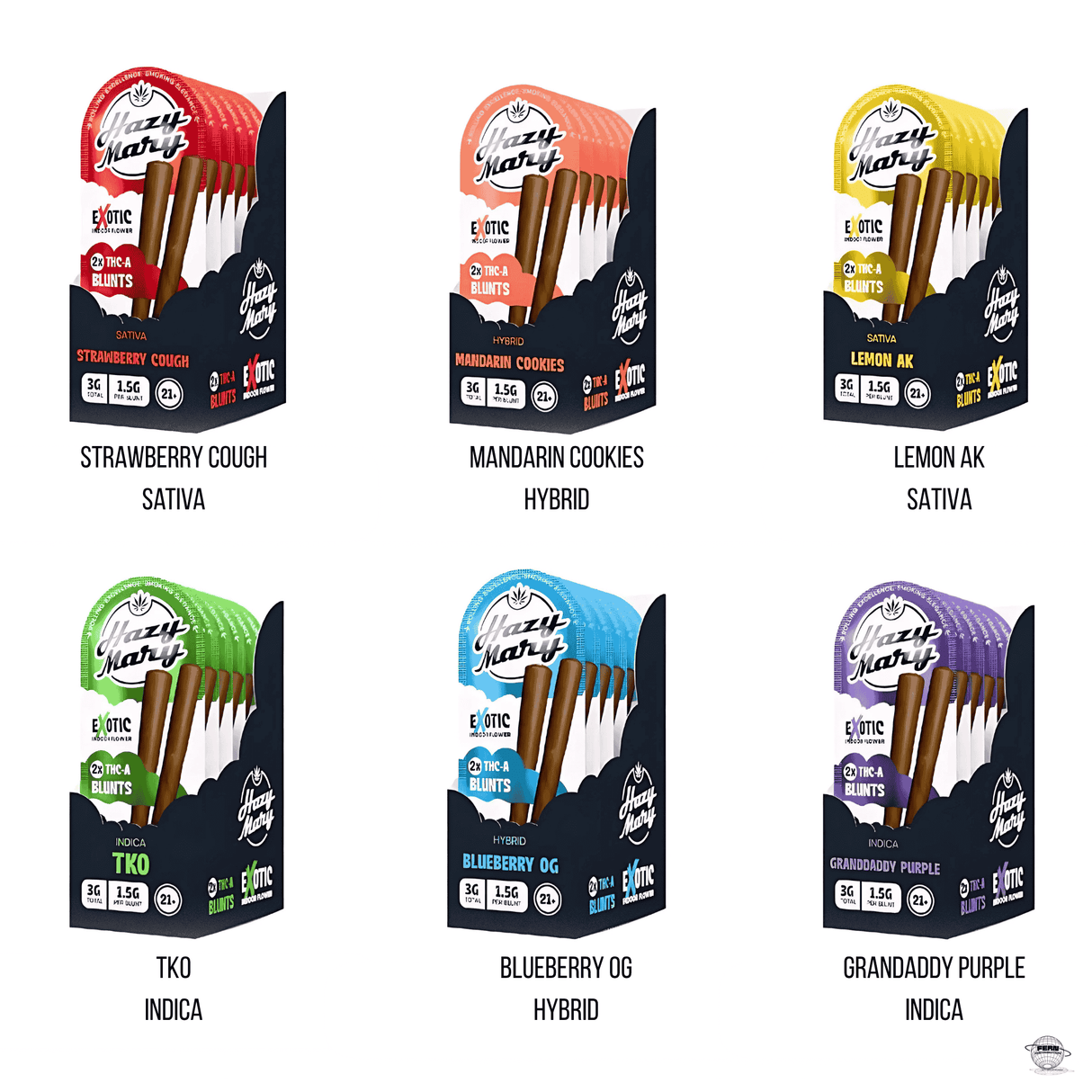 Hazy Mary Premium THCA Exotic Blunts – 2 x 1.5G Blunts | Sold in 10 Count Display