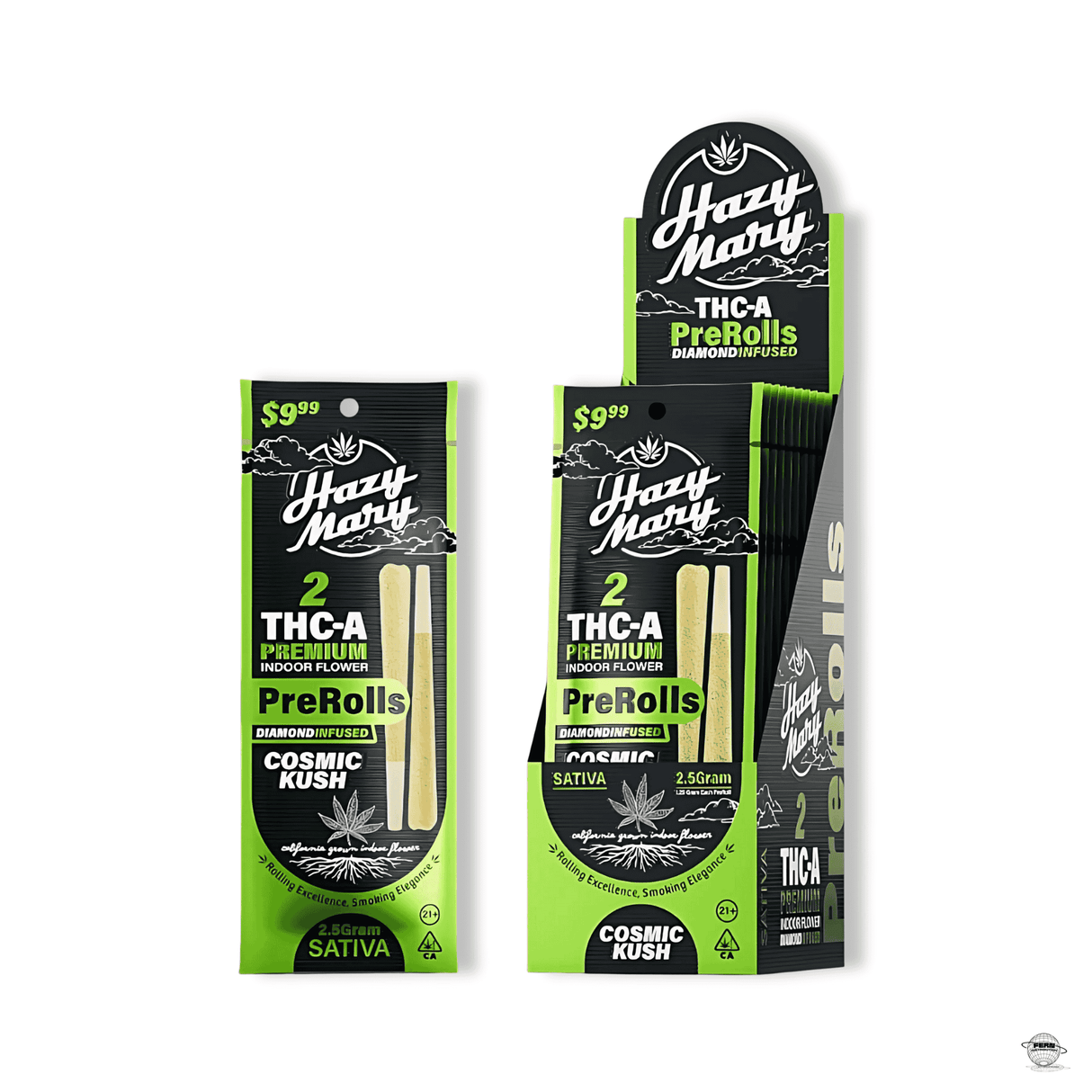 Hazy Mary Premium THCA Diamond 1.25G Pre-Roll – 2 Pack | Sold in 10 Count Display