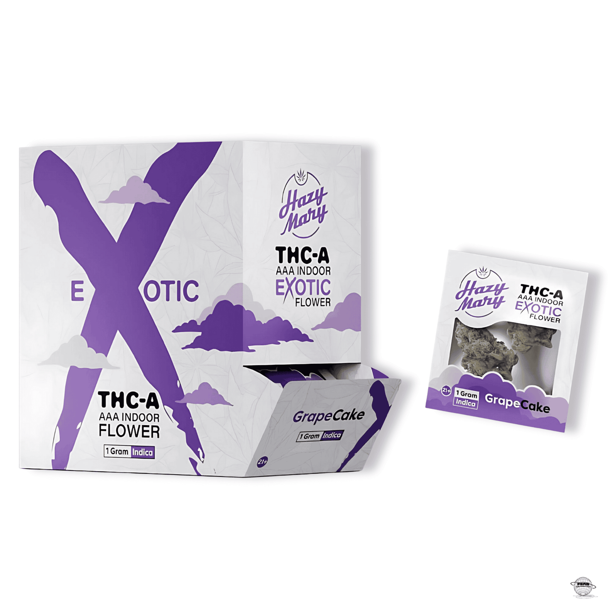 Hazy Mary Premium THCA Exotic Indoor Flower – 1g Mylar | Sold in 20 Count Display