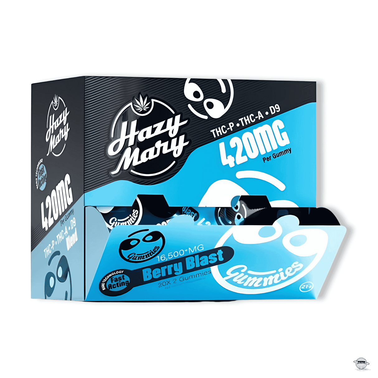 Hazy Mary THC-P + Delta-9 Nano-Infused Gummies – 2 x 420MG Gummies | Sold in 20 Count Display