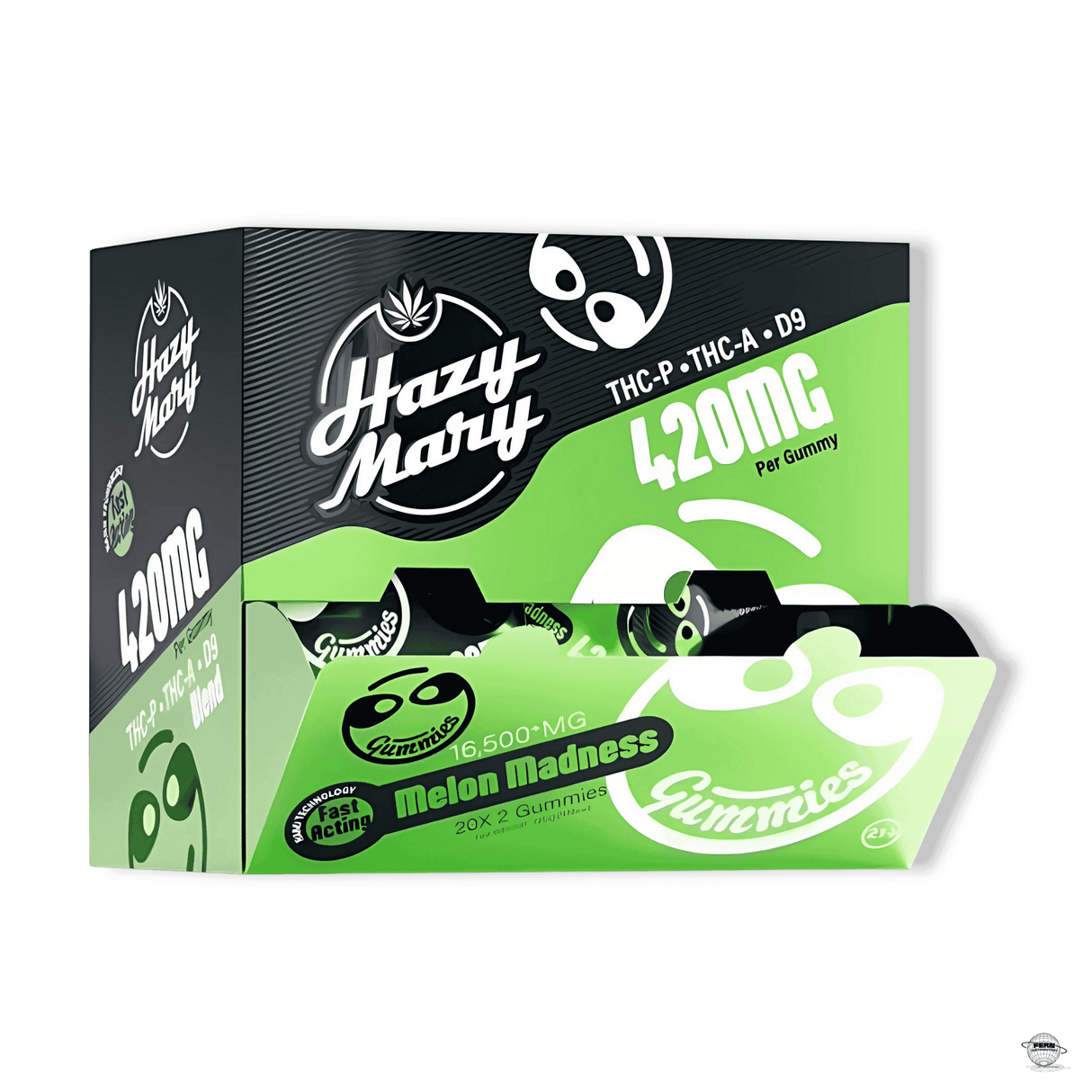 Hazy Mary THC-P + Delta-9 Nano-Infused Gummies – 2 x 420MG Gummies | Sold in 20 Count Display