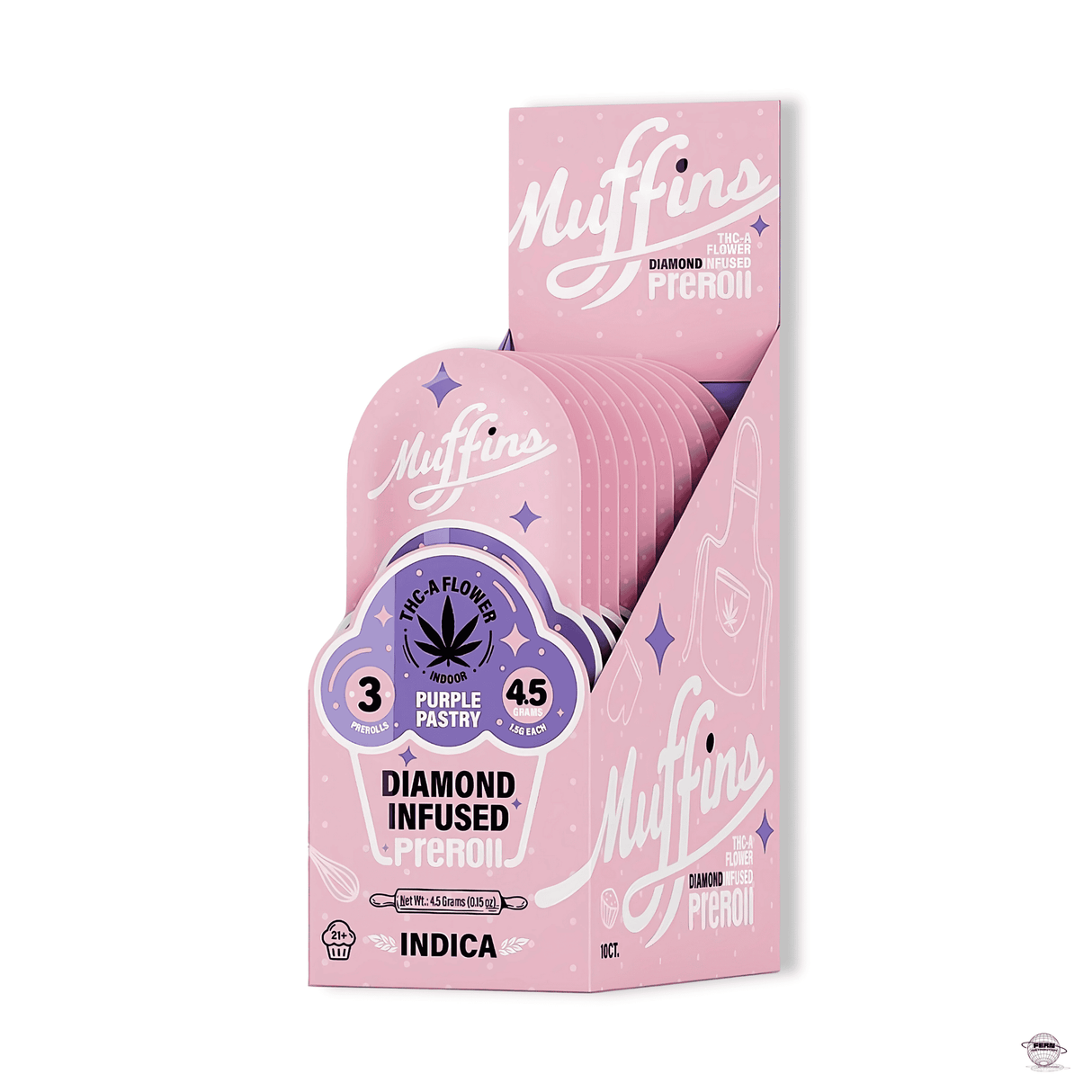 Muffins Diamond Infused THCA Pre-Rolls – 3 x 1G Pre-Rolls | Sold in 10 Count Display