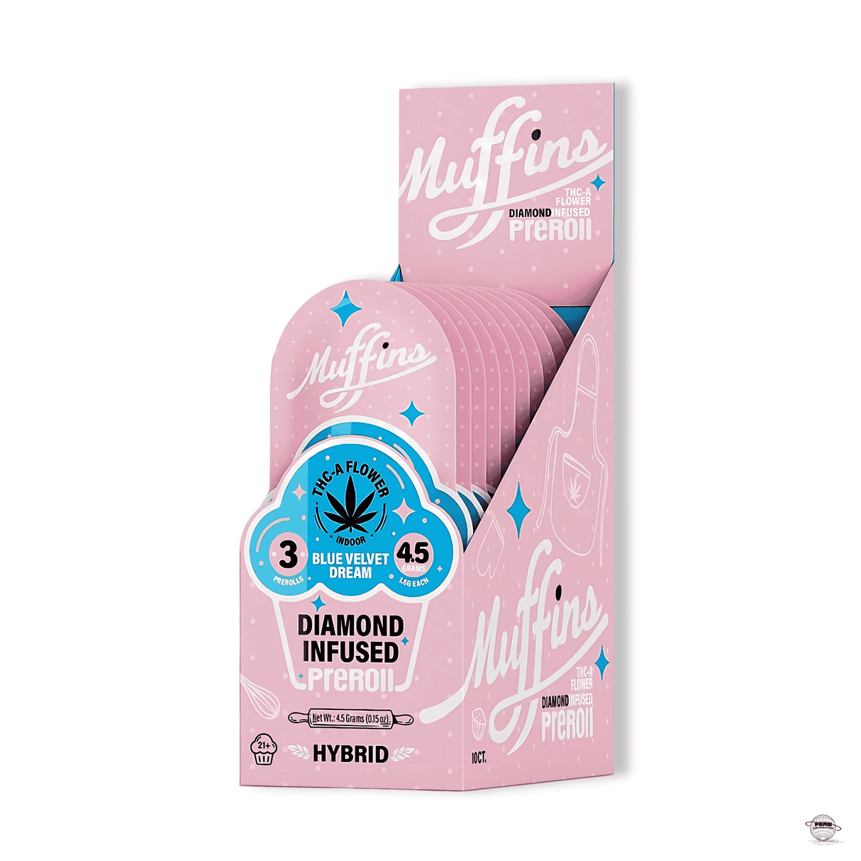 Muffins Diamond Infused THCA Pre-Rolls – 3 x 1G Pre-Rolls | Sold in 10 Count Display