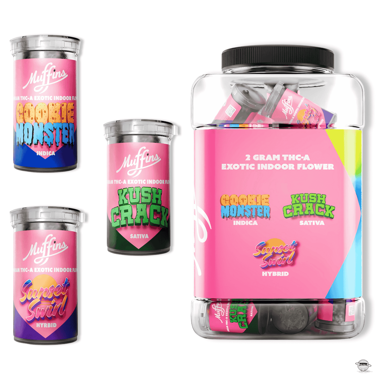 Muffins 2G THCA Exotic Indoor Flower – Single Jar | Sold in 9 Count Assortment