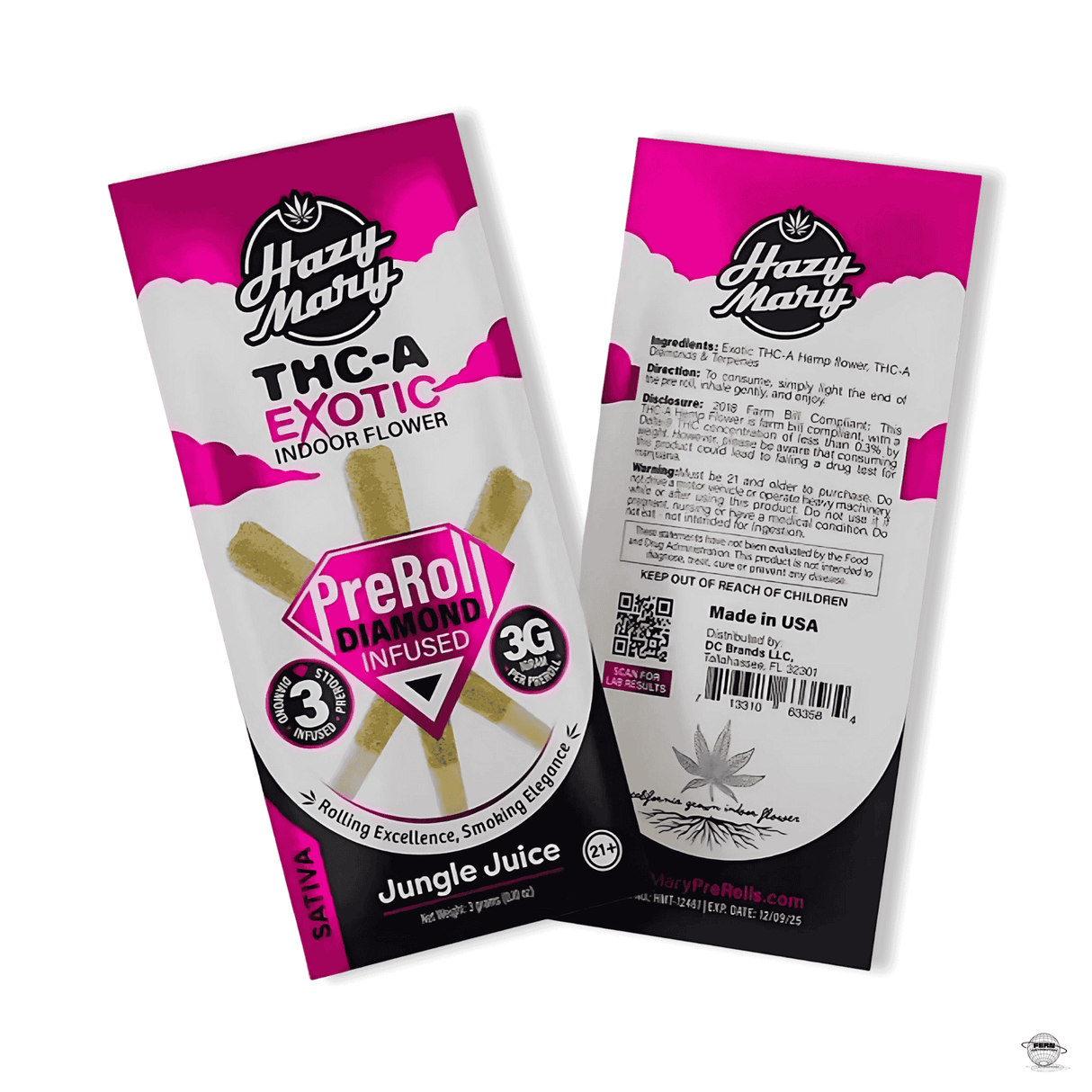 Hazy Mary Premium THCA Diamond 1G Pre-Roll – 3 Pack | Sold in 10 Count Display