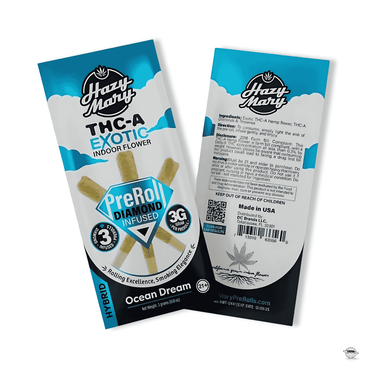 Hazy Mary Premium THCA Diamond 1G Pre-Roll – 3 Pack | Sold in 10 Count Display