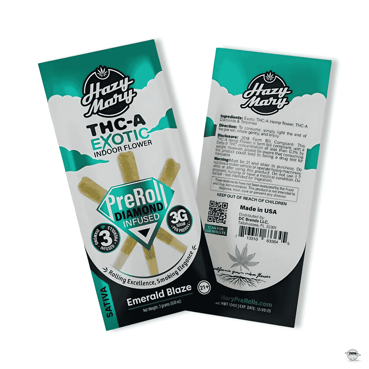 Hazy Mary Premium THCA Diamond 1G Pre-Roll – 3 Pack | Sold in 10 Count Display