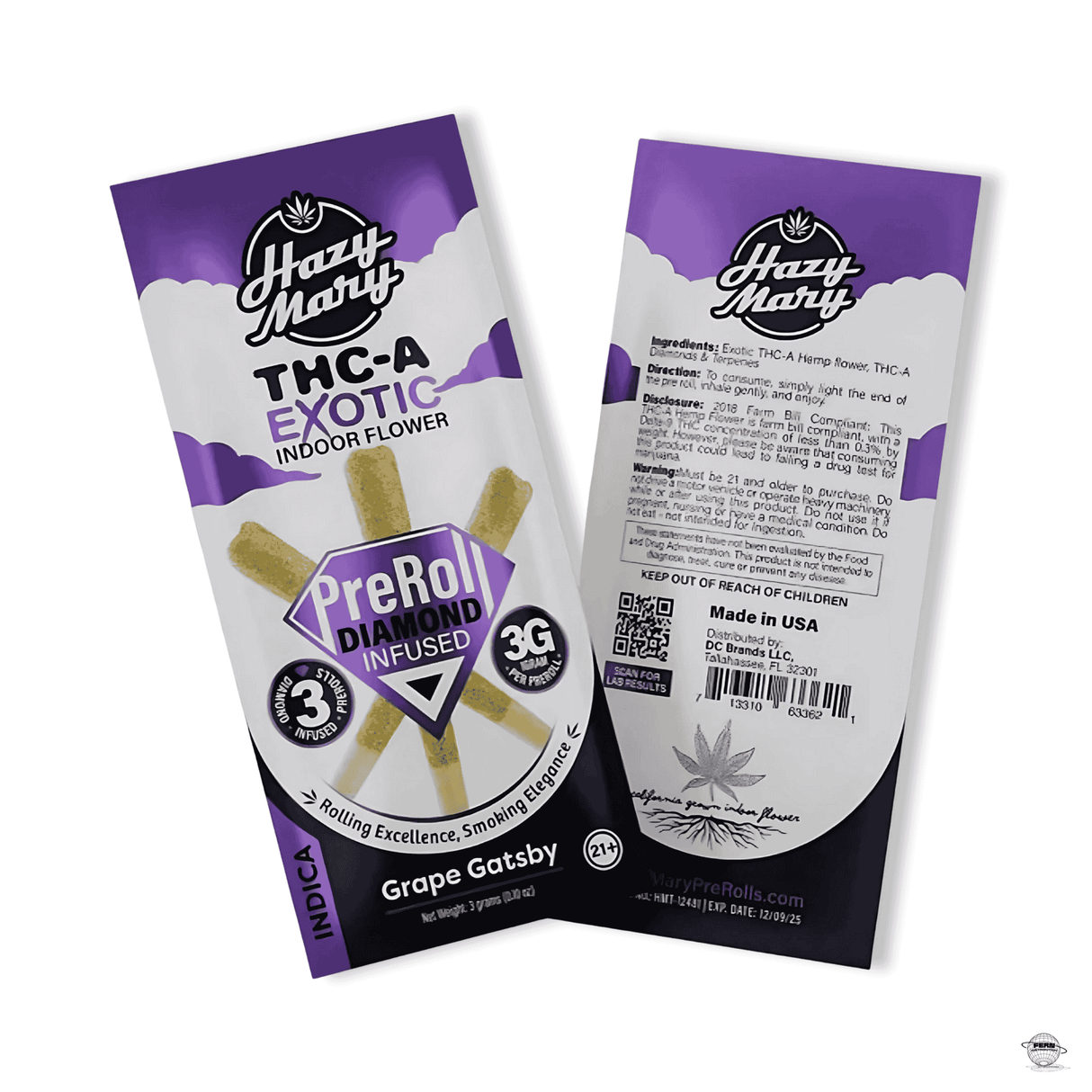 Hazy Mary Premium THCA Diamond 1G Pre-Roll – 3 Pack | Sold in 10 Count Display