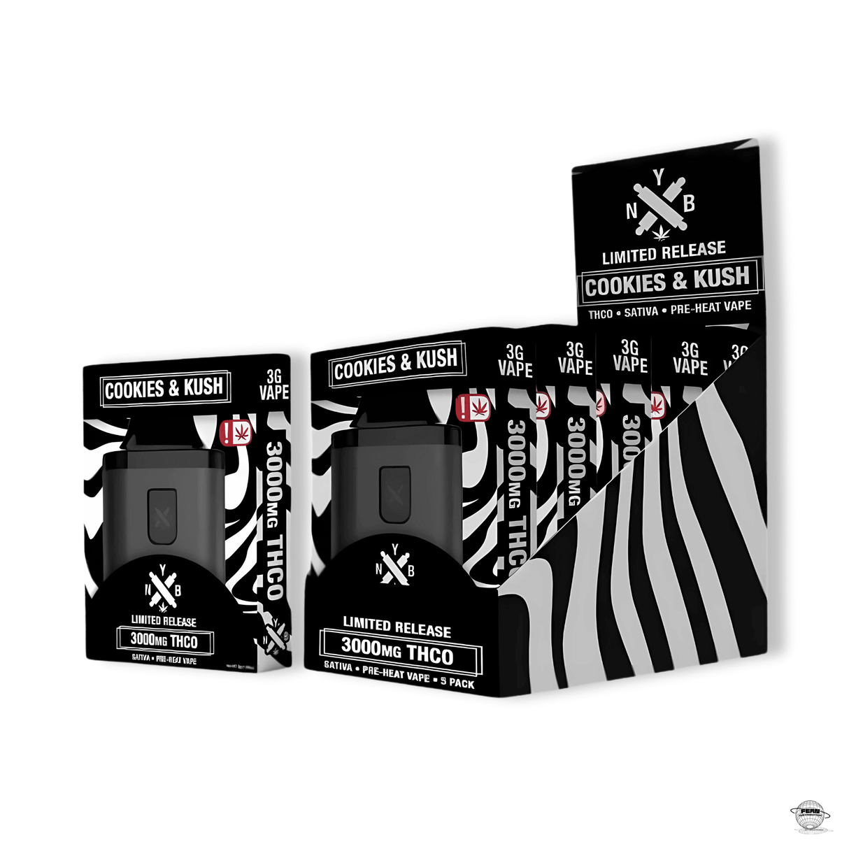 3,000mg THCO Live Rosin Vape – 3mL Pre-Heat Disposable (5‑Count Display)